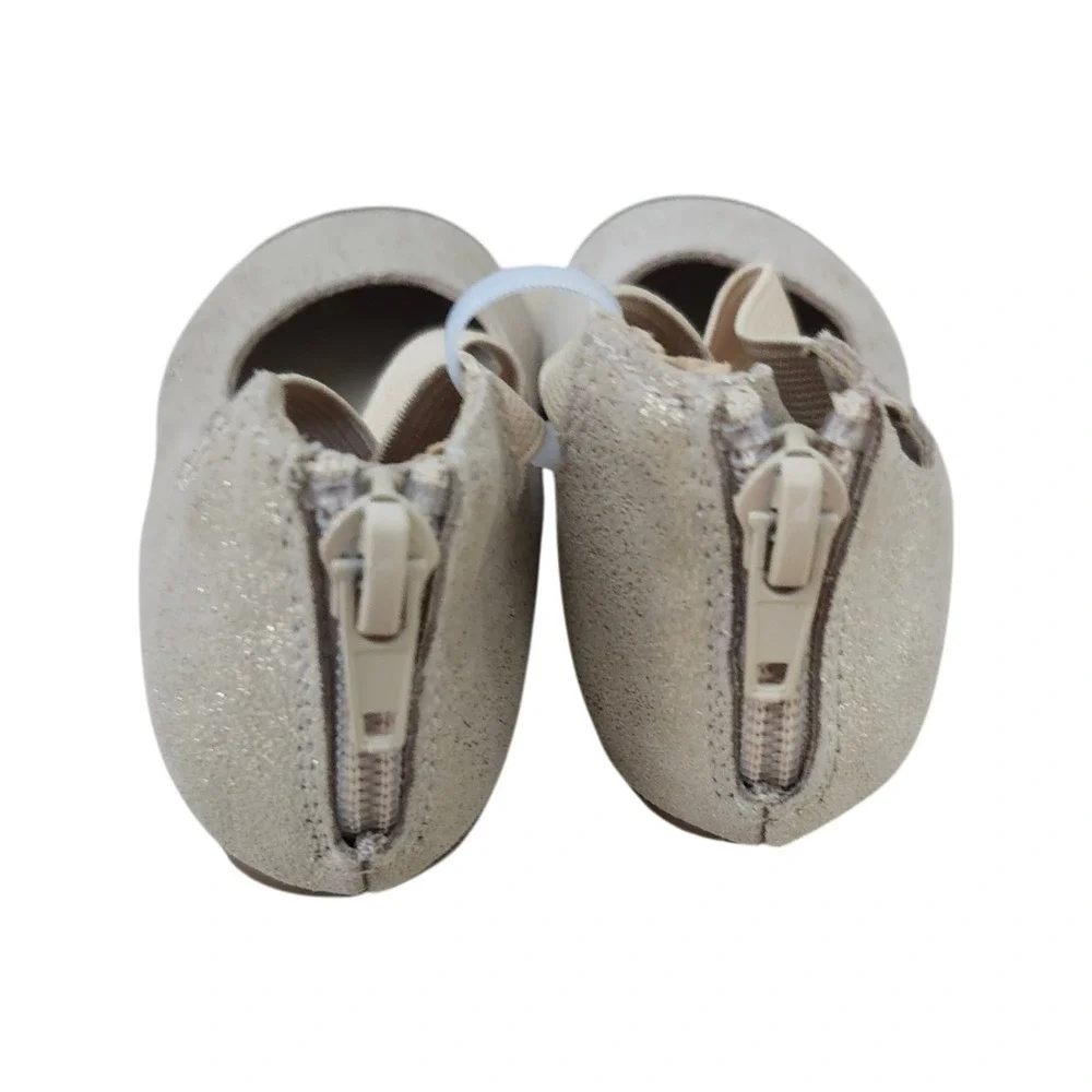 NEW A Bear Co Toddler Size‎ 3 Beige Suede Ballerina Flats Spring Summer
